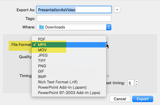 save powerpoint file on mac for windows